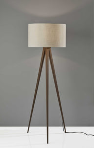 21" X 21" X 60.25" Walnut Metal Floor Lamp