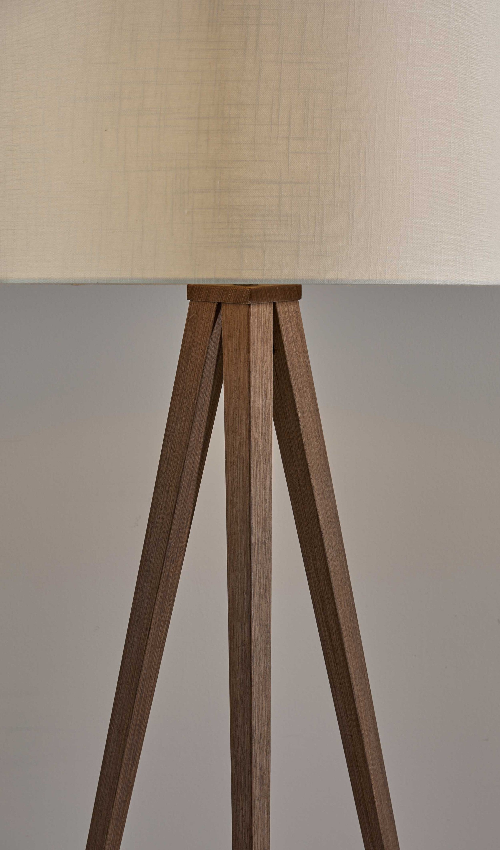 21" X 21" X 60.25" Walnut Metal Floor Lamp