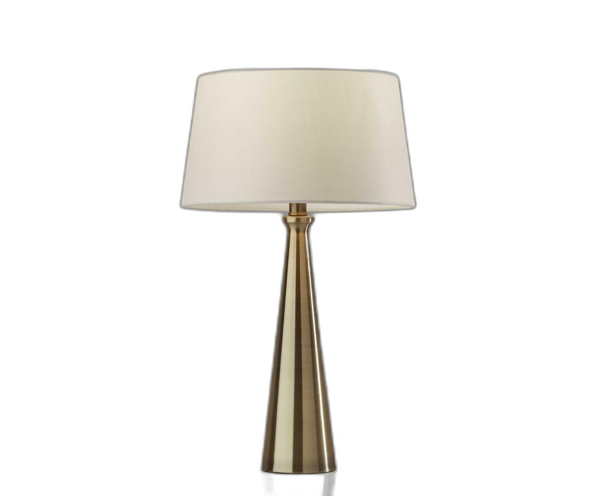 Set of 2 Contemporary Tapered Brass Metal Table Lamps