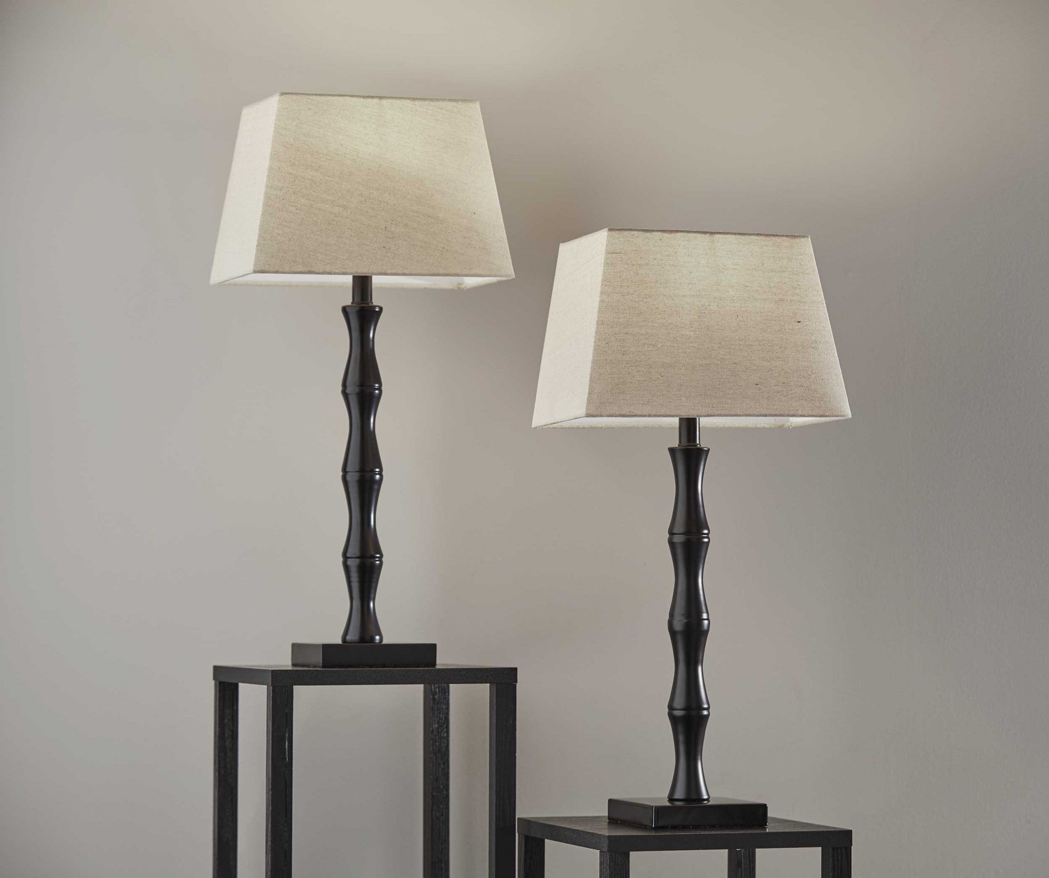 13" X 8" X 27" Black Metal 2 Pc Table Lamp Bonus Pack