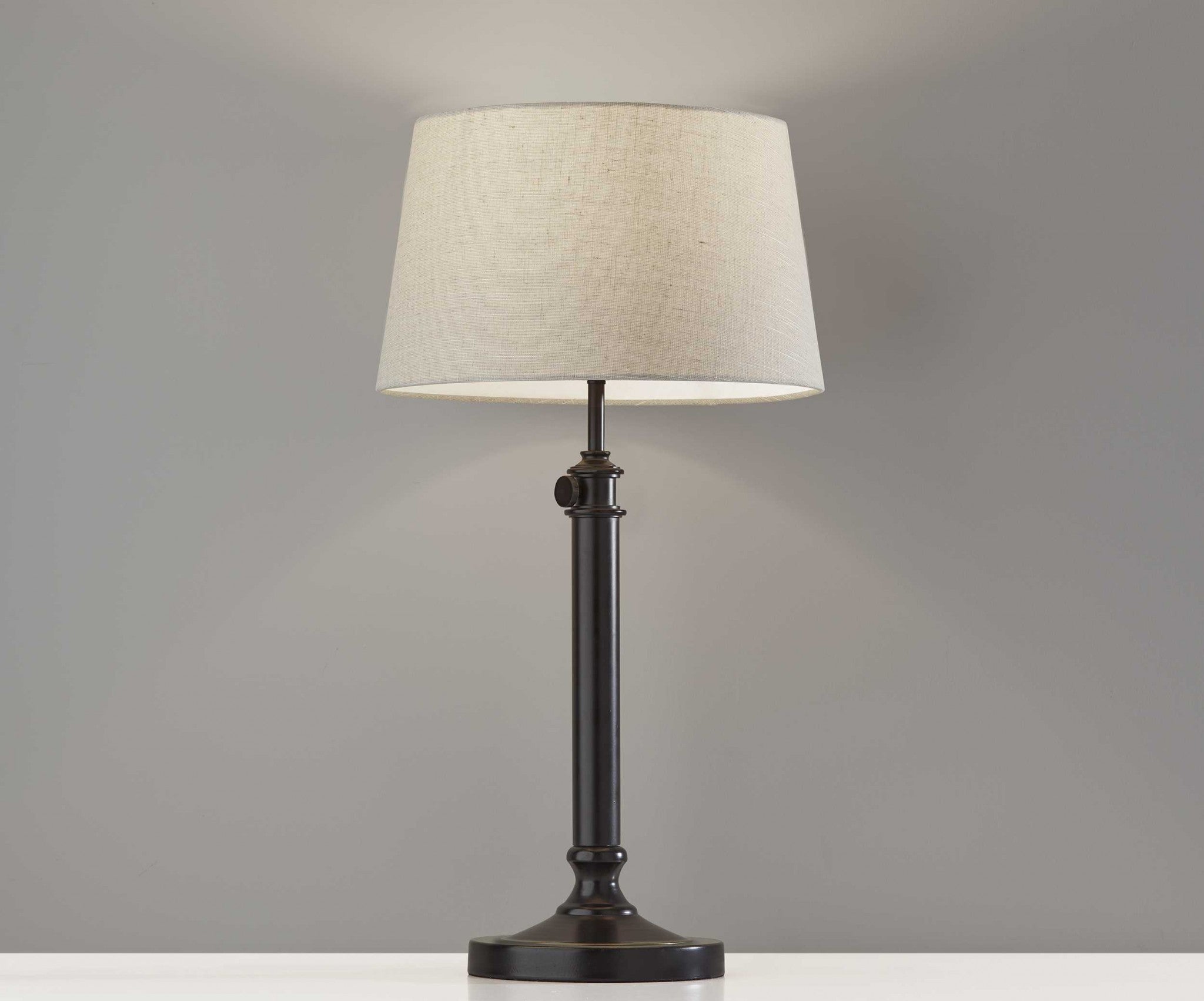 Set of 2 Black Metal Adjustable Height Table Lamp