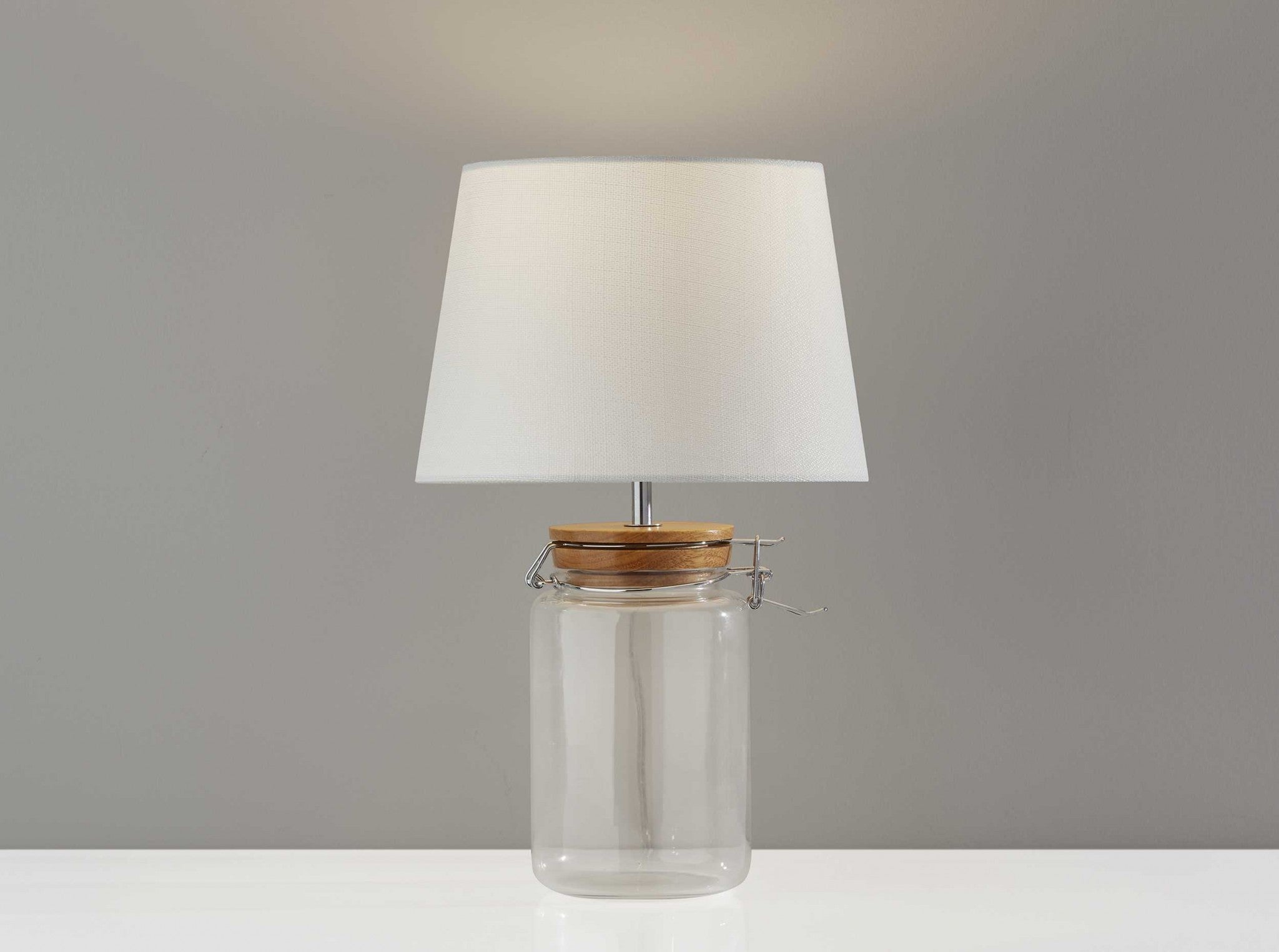 10" X 10" X 16" Clear  Jar Table Lamp