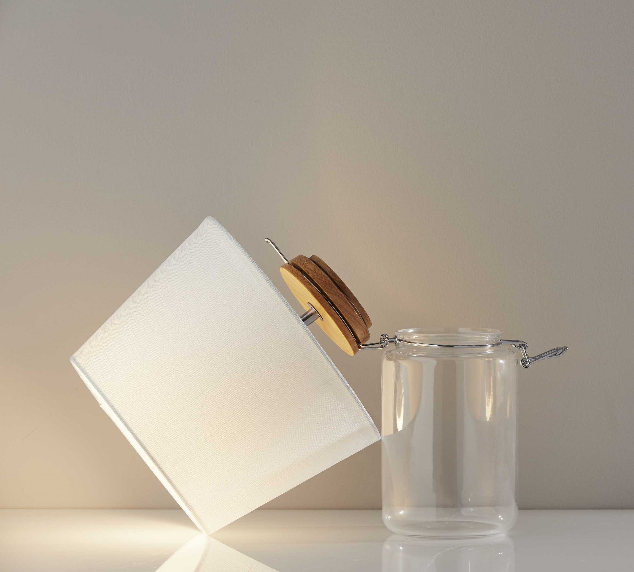 10" X 10" X 16" Clear  Jar Table Lamp