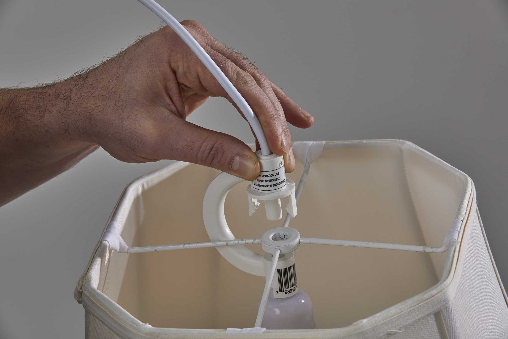 13" X 13" X 12" White  Drum Portable Pendant