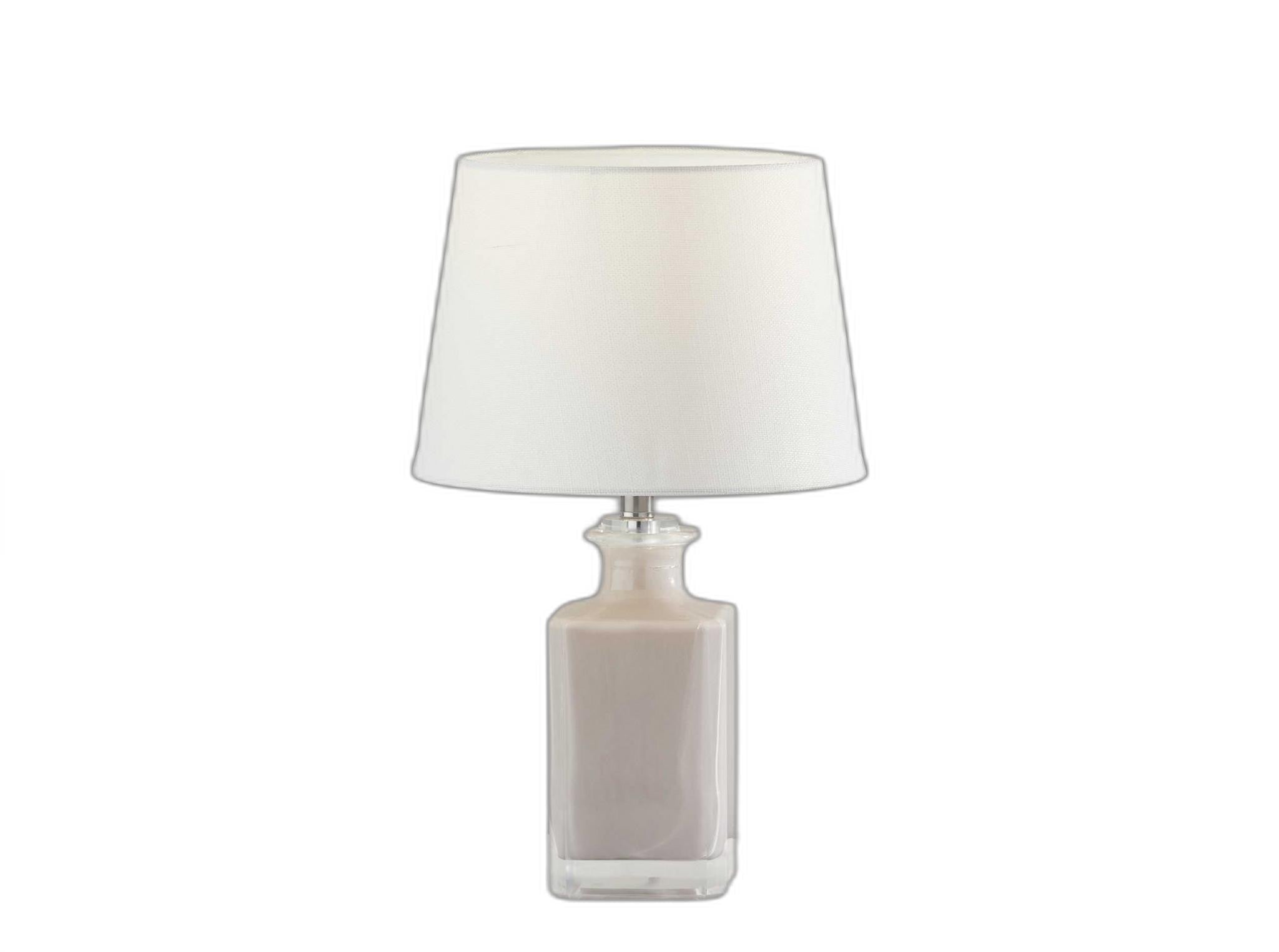 Light Purple Rectangular Bottle Glass Table Lamp