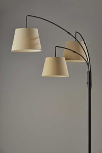 Three Light Adjustable Arm Dark Bronze Floor Lamp