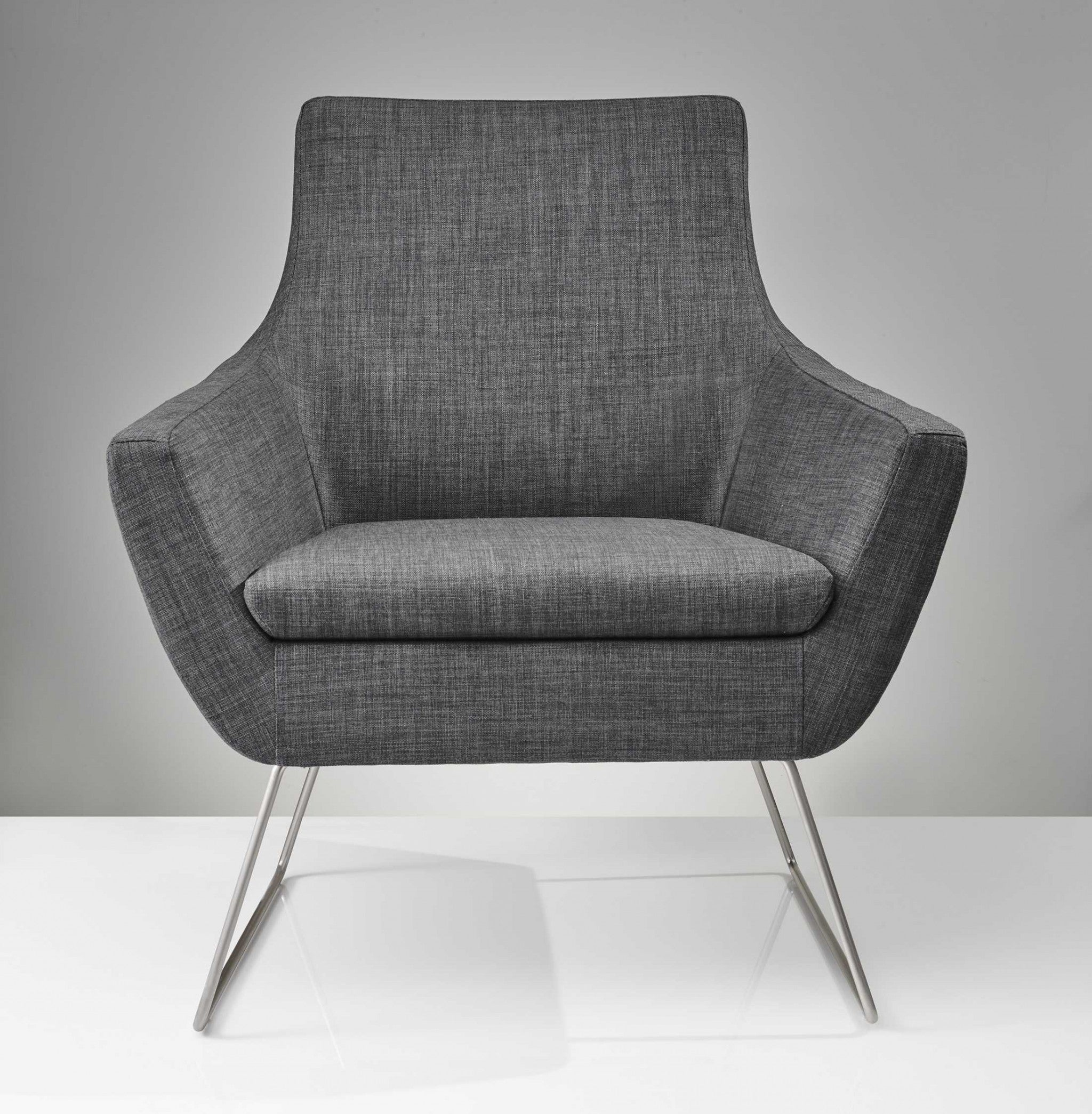 33" X 30.5" X 37" Grey Brushed Steel Chair