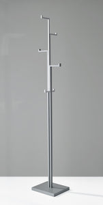 70" Brushed Steel Steel Coat Rack