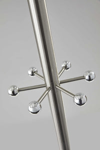 12" X 67" Brushed Steel Brushed Steel Coat Rack