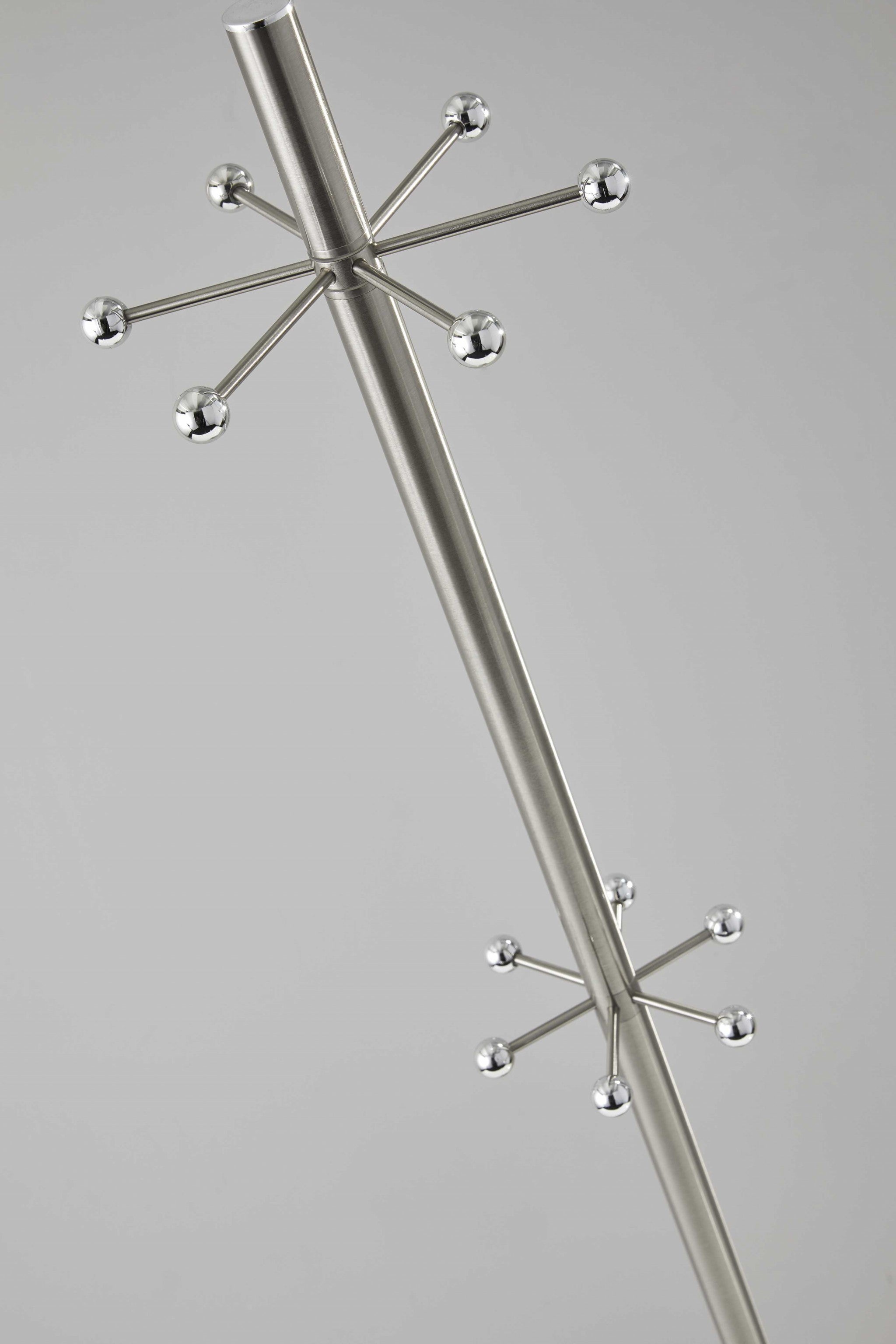 12" X 67" Brushed Steel Brushed Steel Coat Rack
