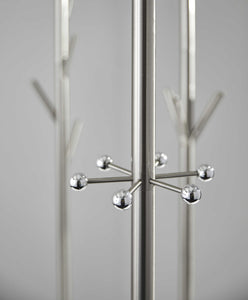 12" X 67" Brushed Steel Brushed Steel Coat Rack