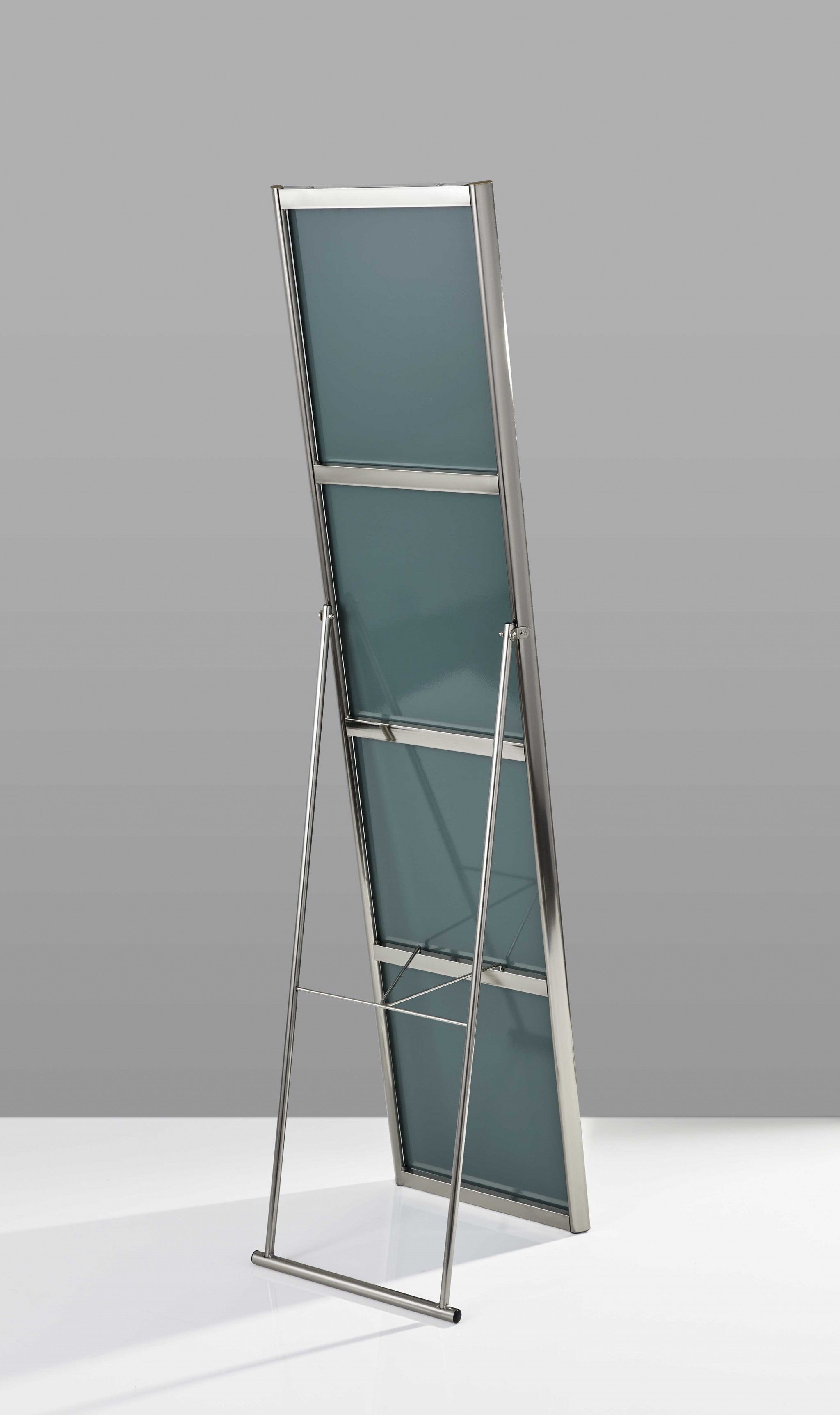 13.5" X 14.5" X 59" Brushed steel  Floor Mirror