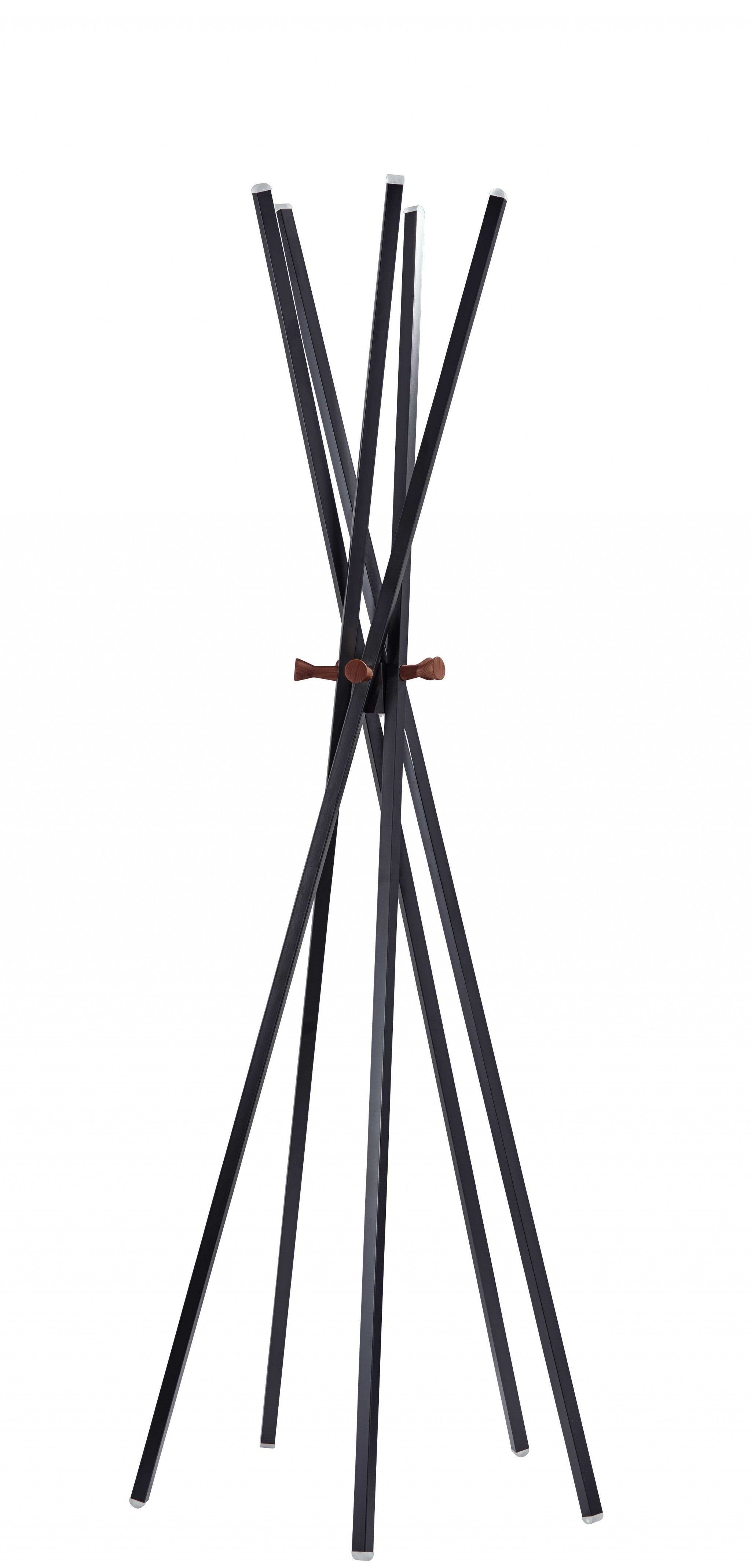 23.5" X 23.5" X 66.5" Black  Coat Rack