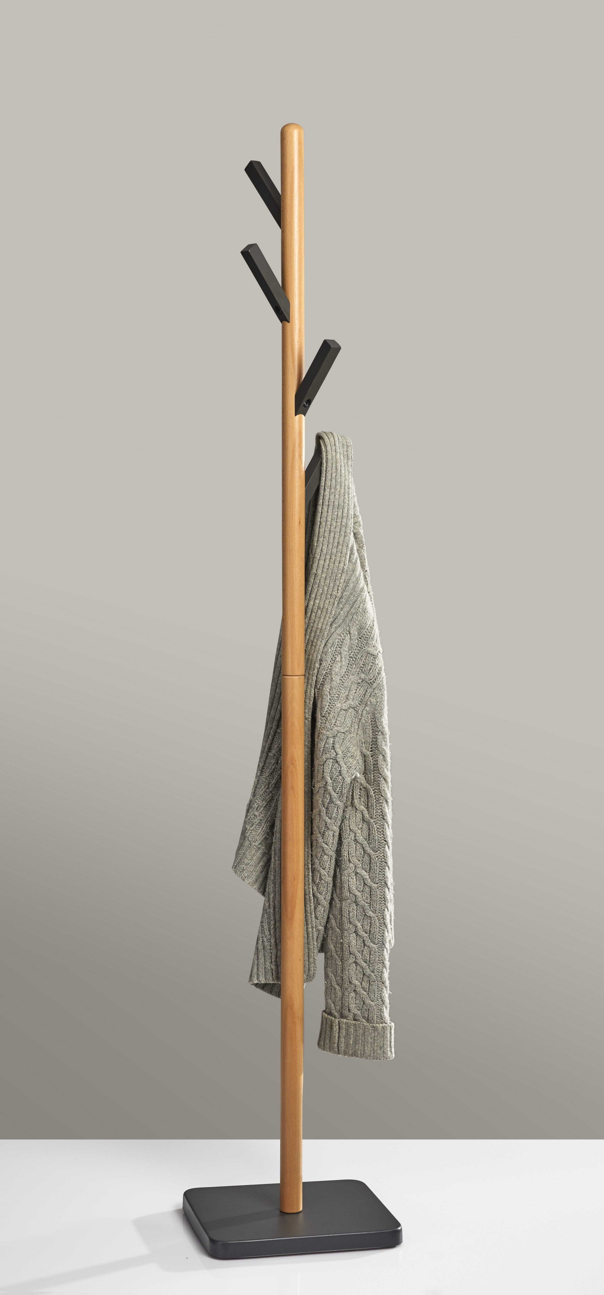 11.75" X 9.75" X 66.5" Natural  Coat Rack