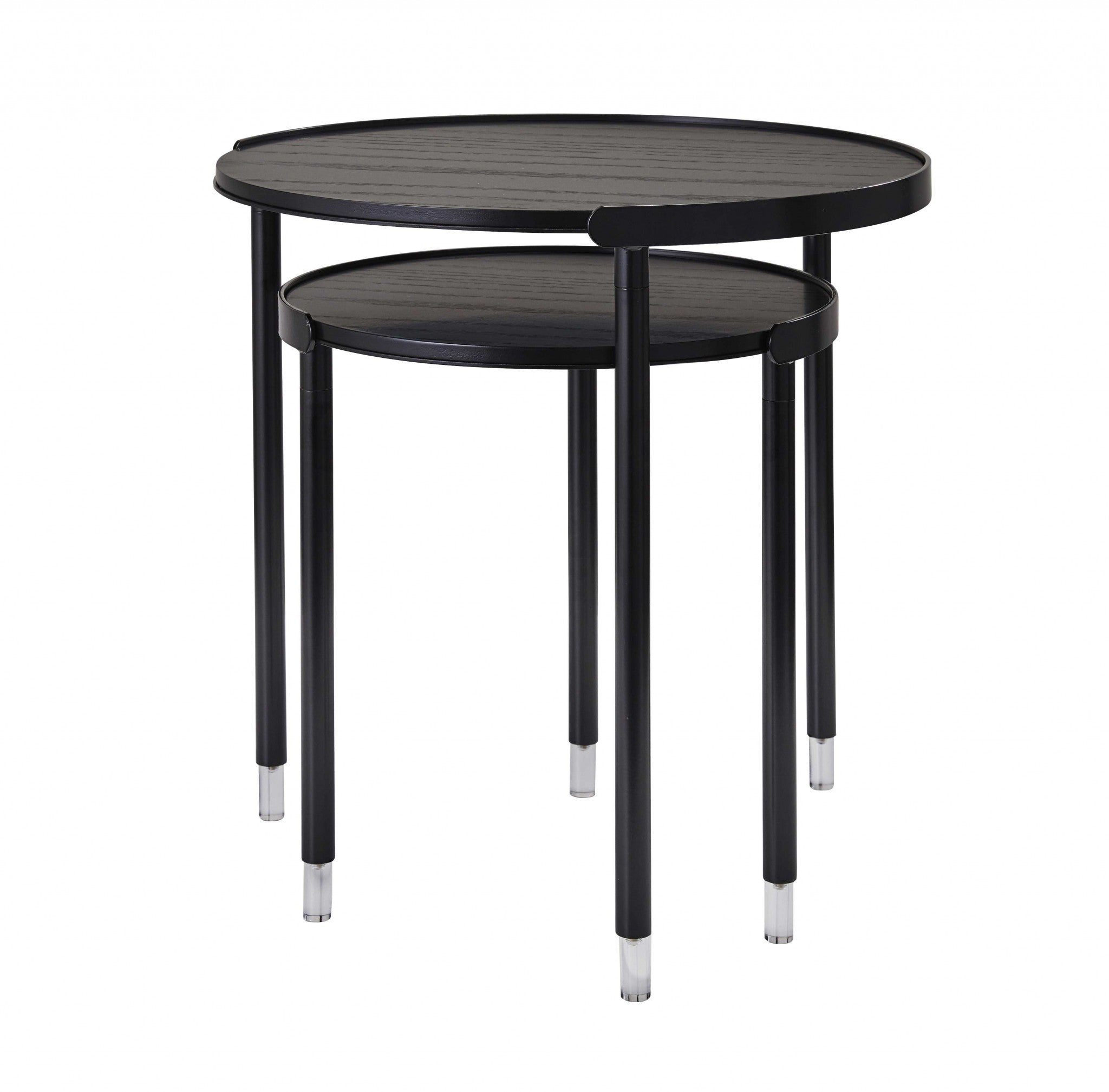 20.25" X 20.25" X 21.75" Black  Large Nesting Tables