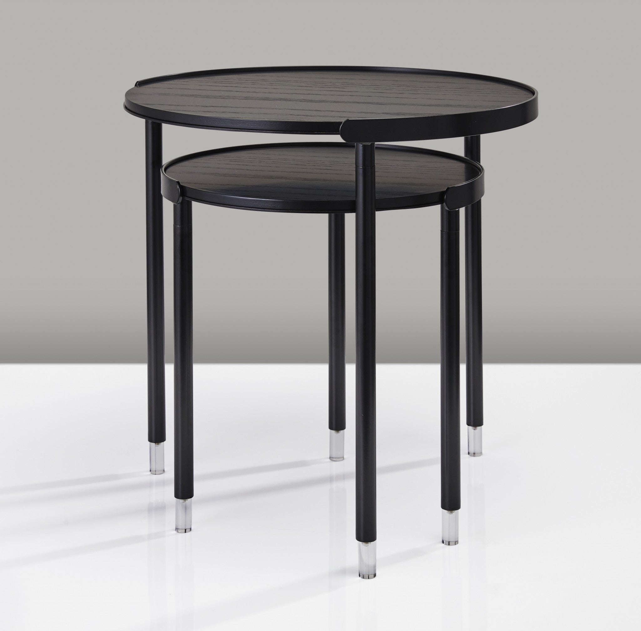 20.25" X 20.25" X 21.75" Black  Large Nesting Tables