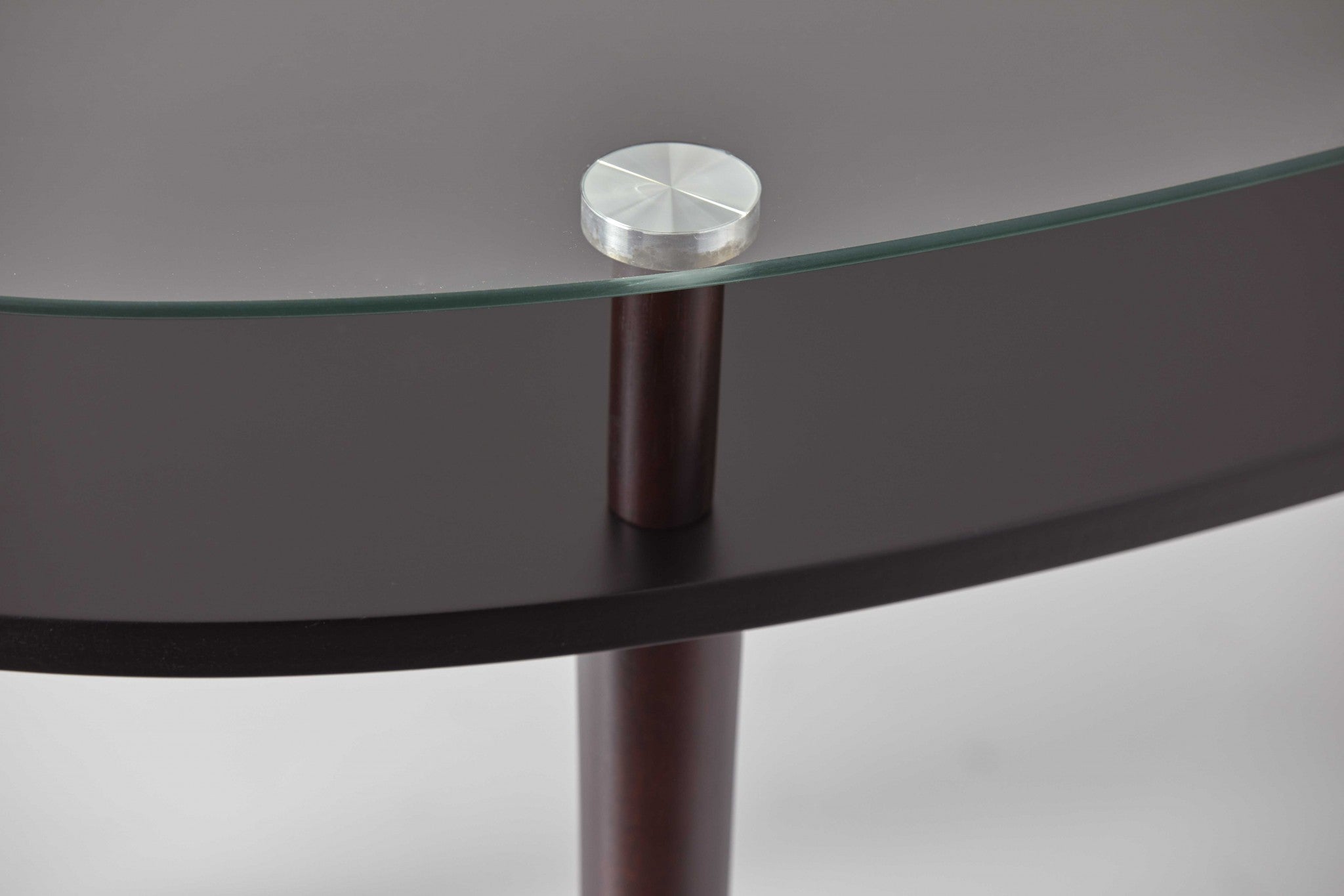 Modern Round Black and Glass Side End Table