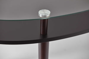 Modern Round Black and Glass Side End Table