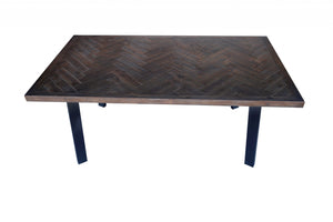 39" X 71" X 30" Brown Acacia And Mdf Dining Table