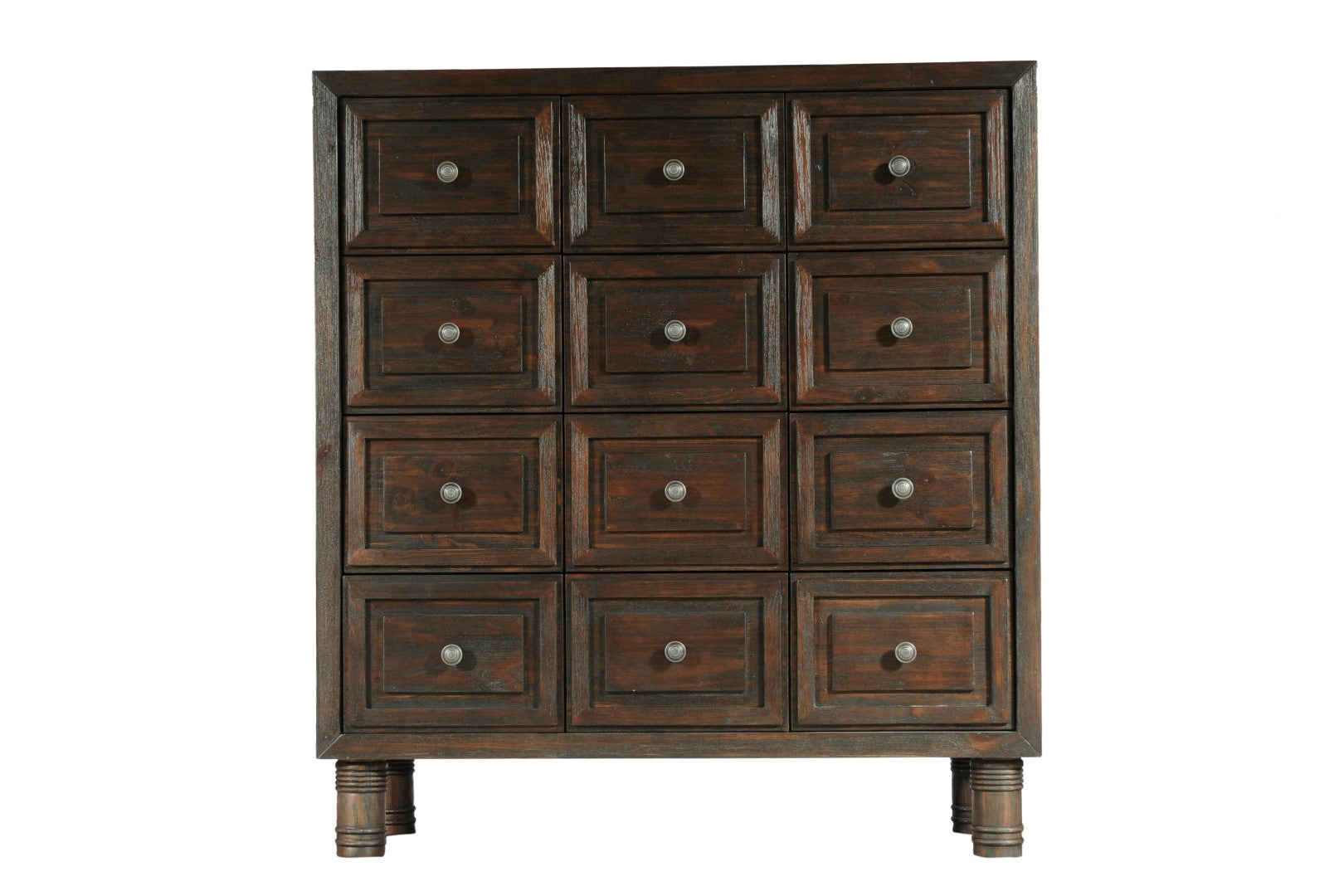 43" X 18" X 47" Dark Brown Pine Wood Chest