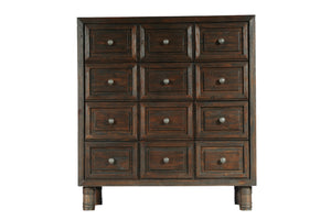 43" X 18" X 47" Dark Brown Pine Wood Chest
