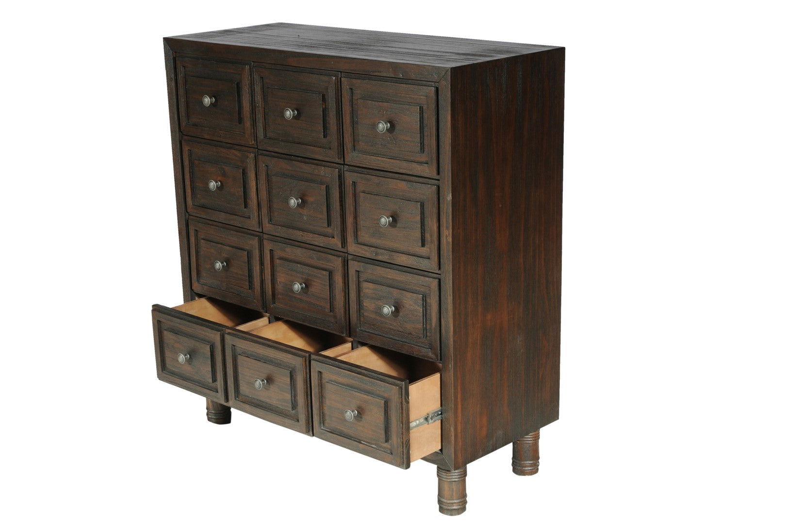 43" X 18" X 47" Dark Brown Pine Wood Chest