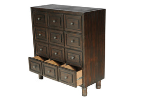 43" X 18" X 47" Dark Brown Pine Wood Chest