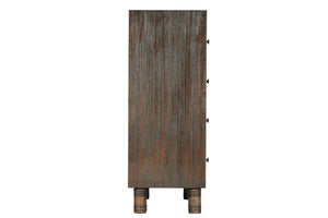 43" X 18" X 47" Dark Brown Pine Wood Chest