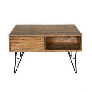 32" X 32" X 16" Natural/Black Mango Coffee Table