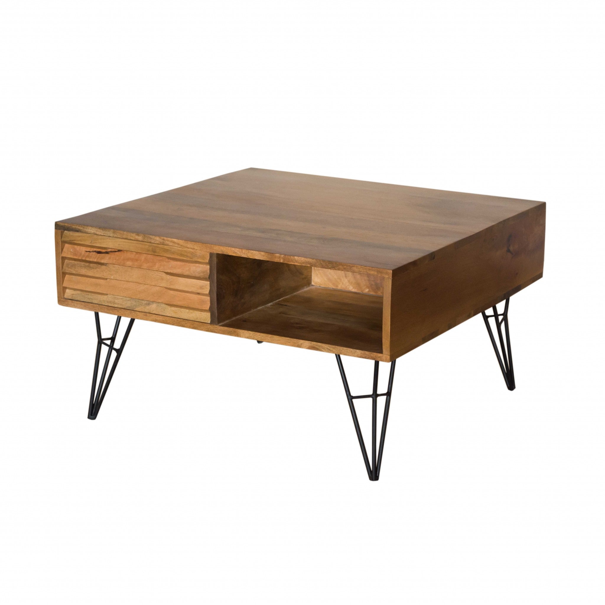 32" X 32" X 16" Natural/Black Mango Coffee Table