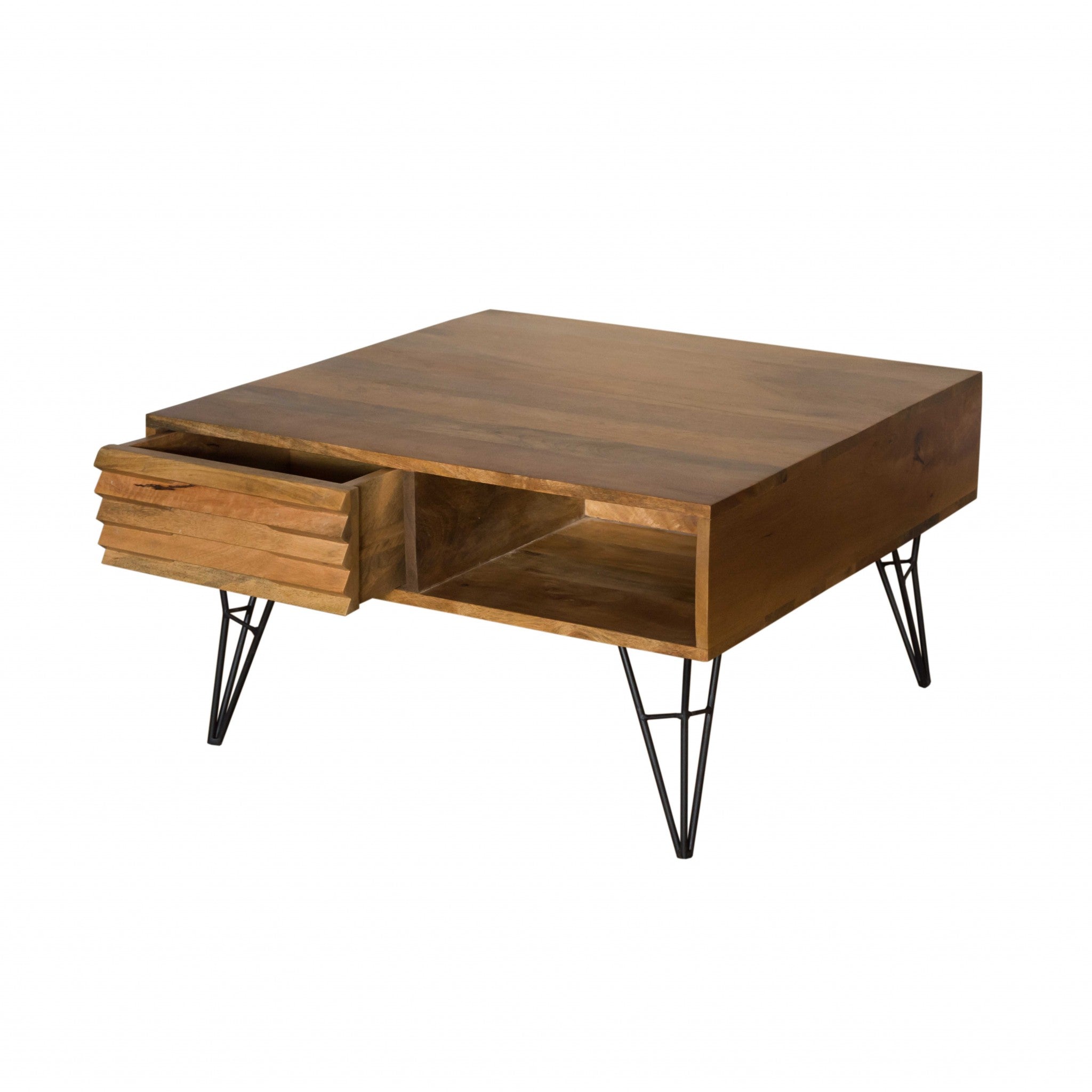 32" X 32" X 16" Natural/Black Mango Coffee Table