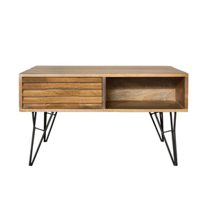 32" X 32" X 16" Natural/Black Mango Coffee Table