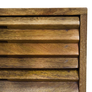 16" X 18" X 22" Natural/Black Mango 2-Drawer Nightstand