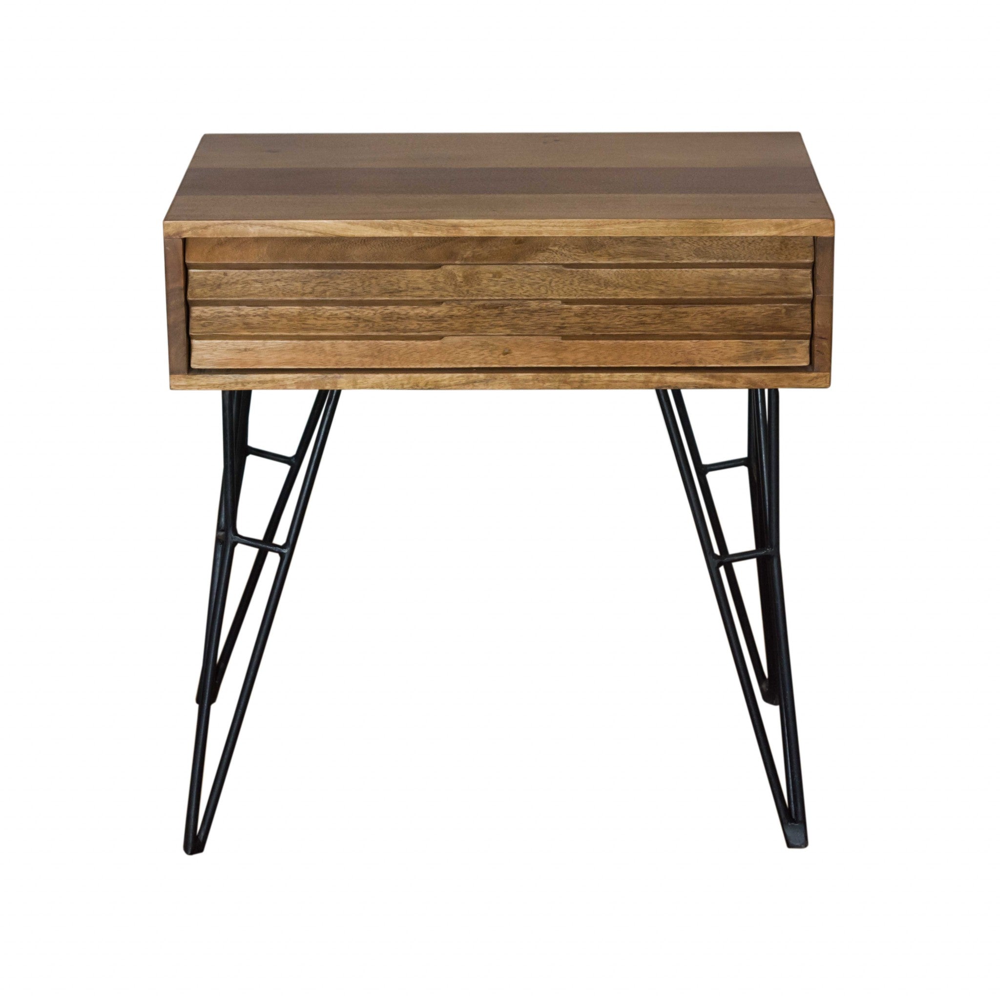 16" X 23" X 23" Natural/Black Mango 1-Drawer Nightstand