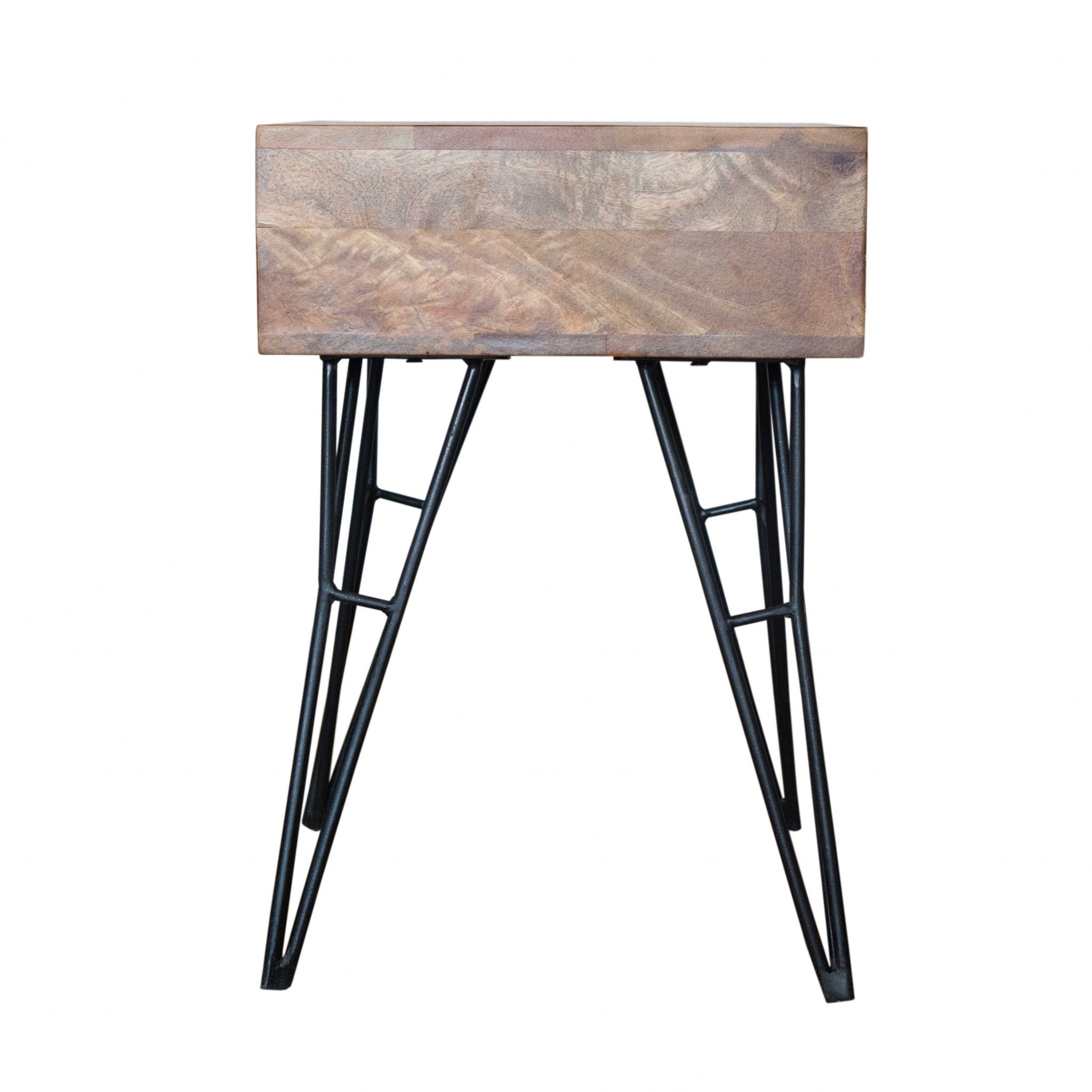 16" X 23" X 23" Natural/Black Mango 1-Drawer Nightstand