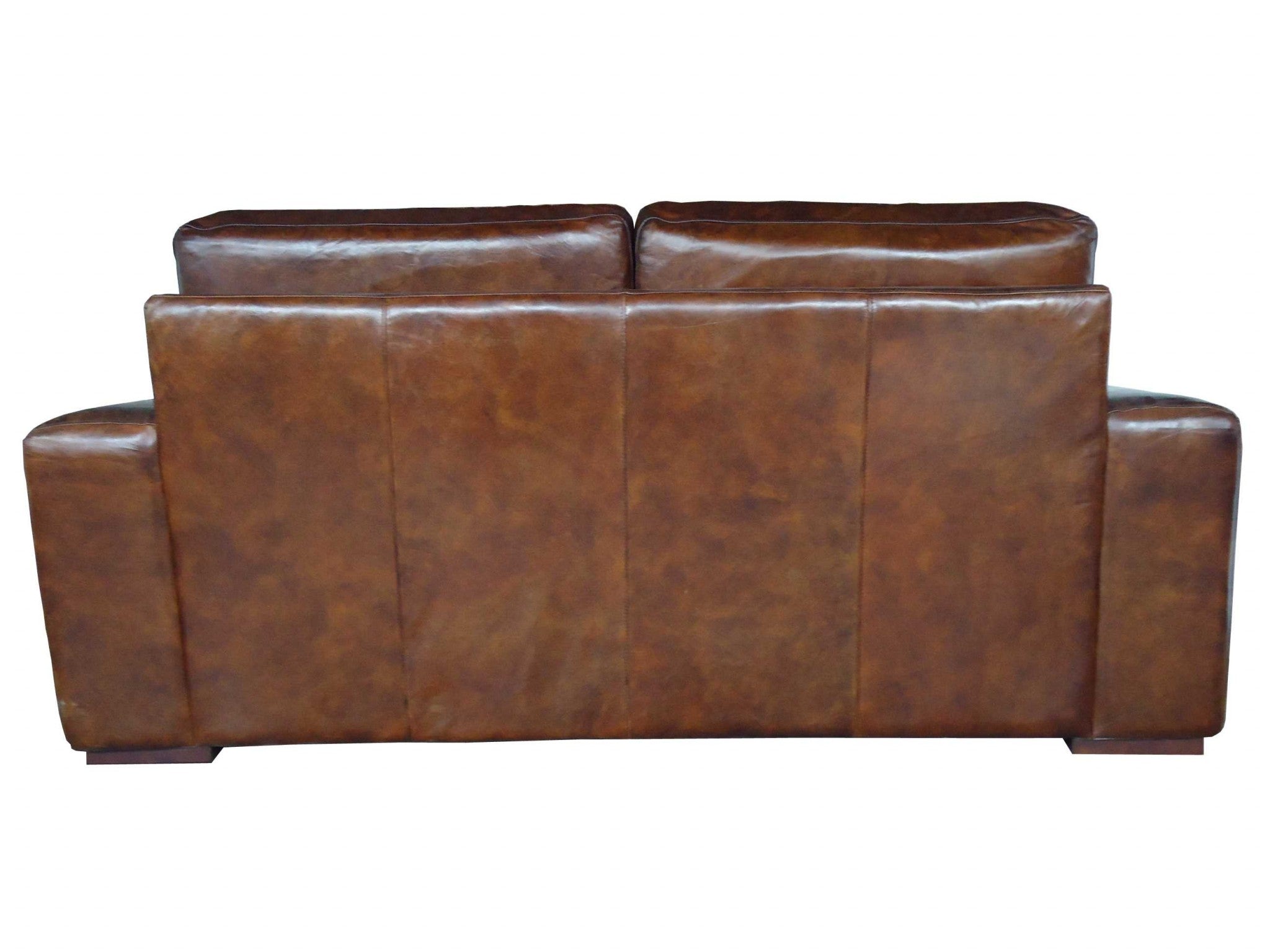 42" X 72" X 34" Brown Full Leather Sofa 2 Seater