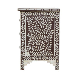 17" X 16" X 24" Brown Bone Birchwood Ply Nightstand 3 Drawers