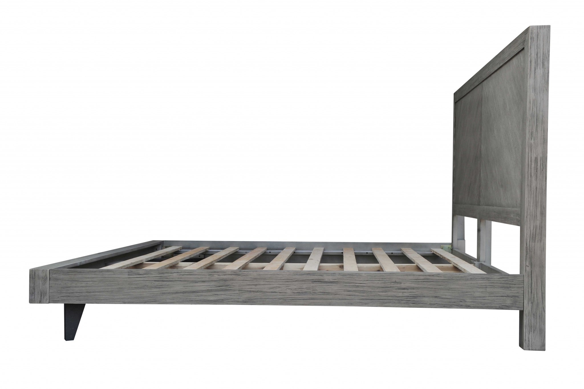 80" X 88" X 54" Black Acacia Wood Metal King Size Bed