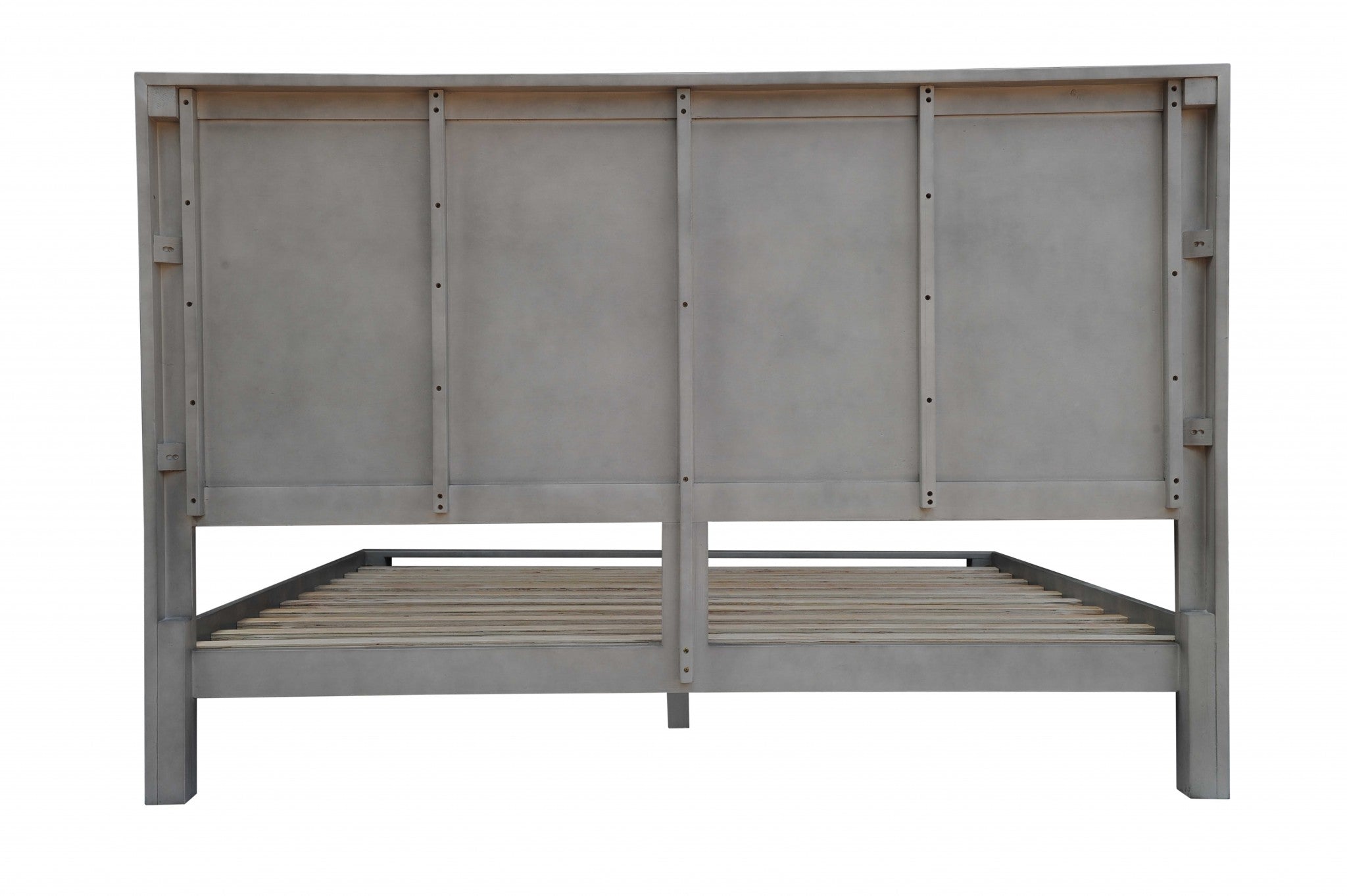 80" X 88" X 54" Black Acacia Wood Metal King Size Bed
