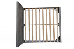 80" X 88" X 54" Black Acacia Wood Metal King Size Bed
