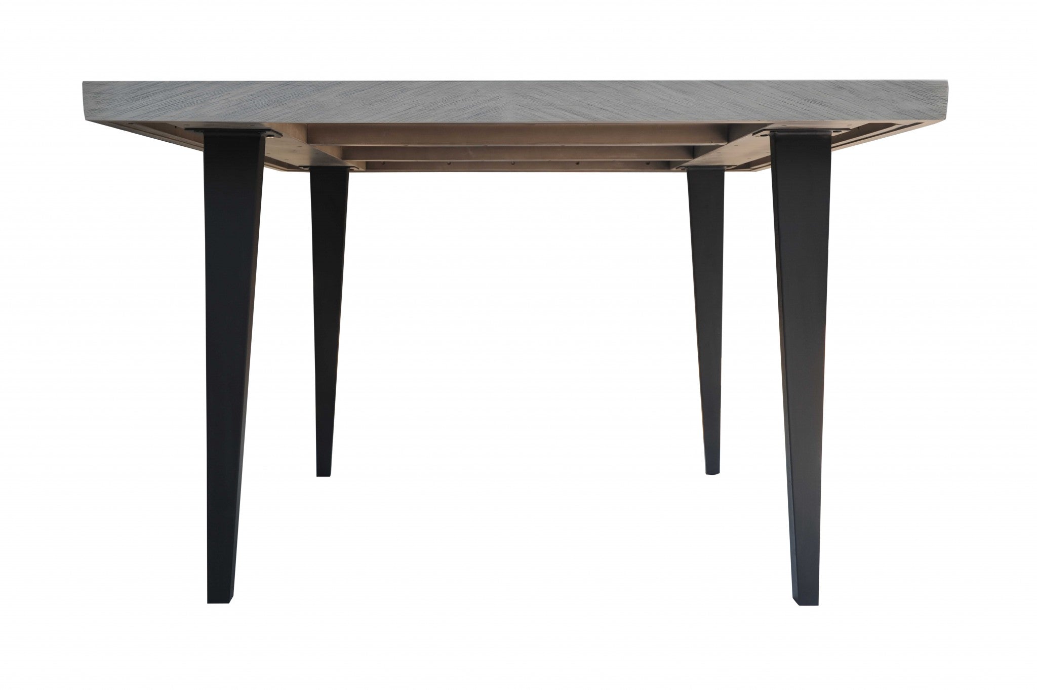 54" X 54" X 36" Black Acacia Top Metal Square Counter Height Dining Table