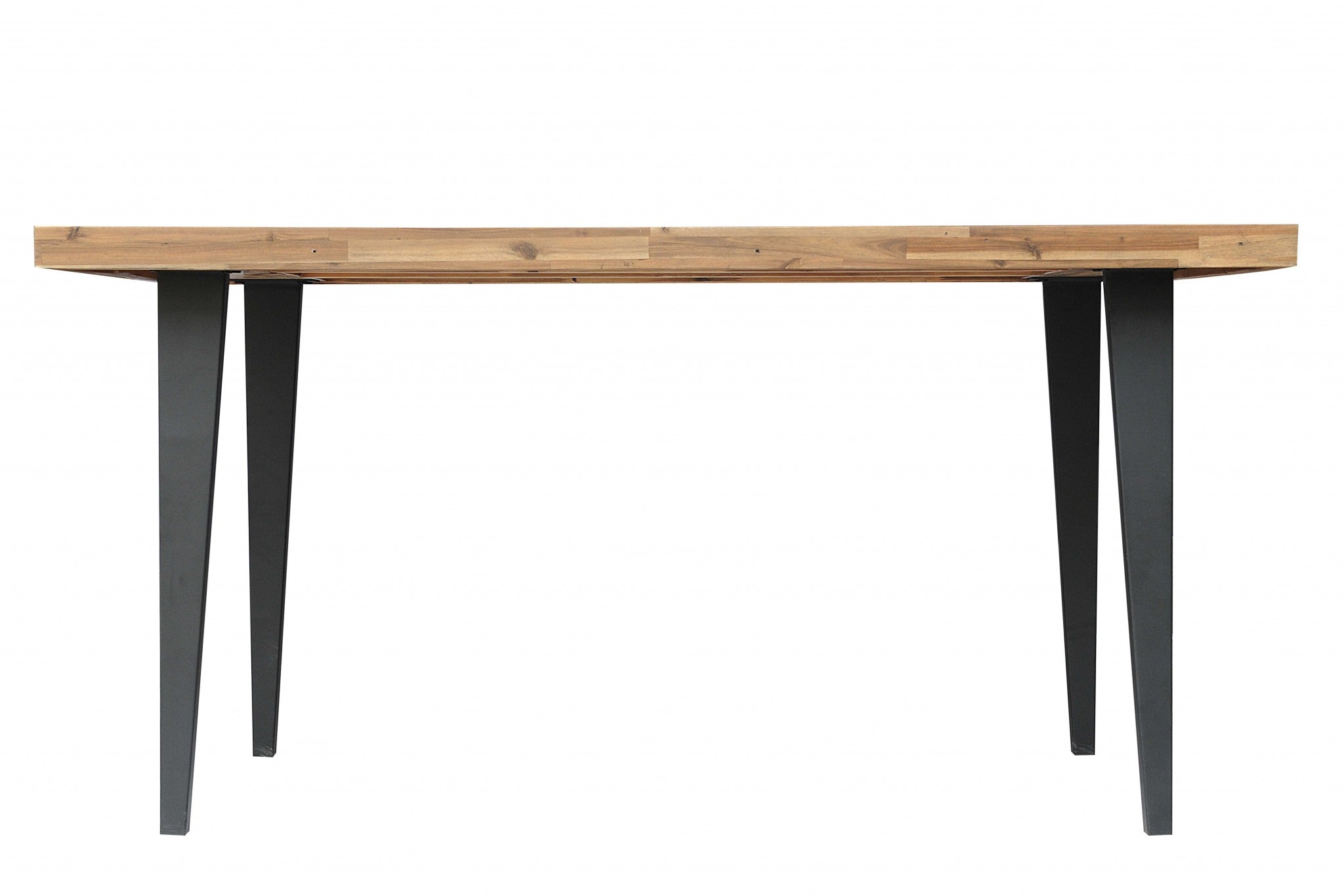 38" X 72" X 36" Natural Acacia Wood Metal Rectangle Counter Height Dining Table