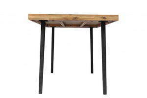38" X 72" X 36" Natural Acacia Wood Metal Rectangle Counter Height Dining Table