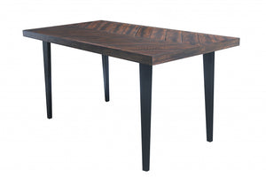 38" X 72" X 36" Tobacco Acacia Wood Metal Rectangle Counter Height Dining Table