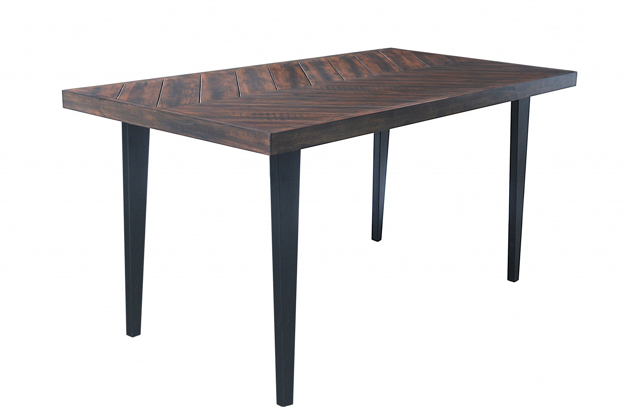 38" X 72" X 36" Tobacco Acacia Wood Metal Rectangle Counter Height Dining Table