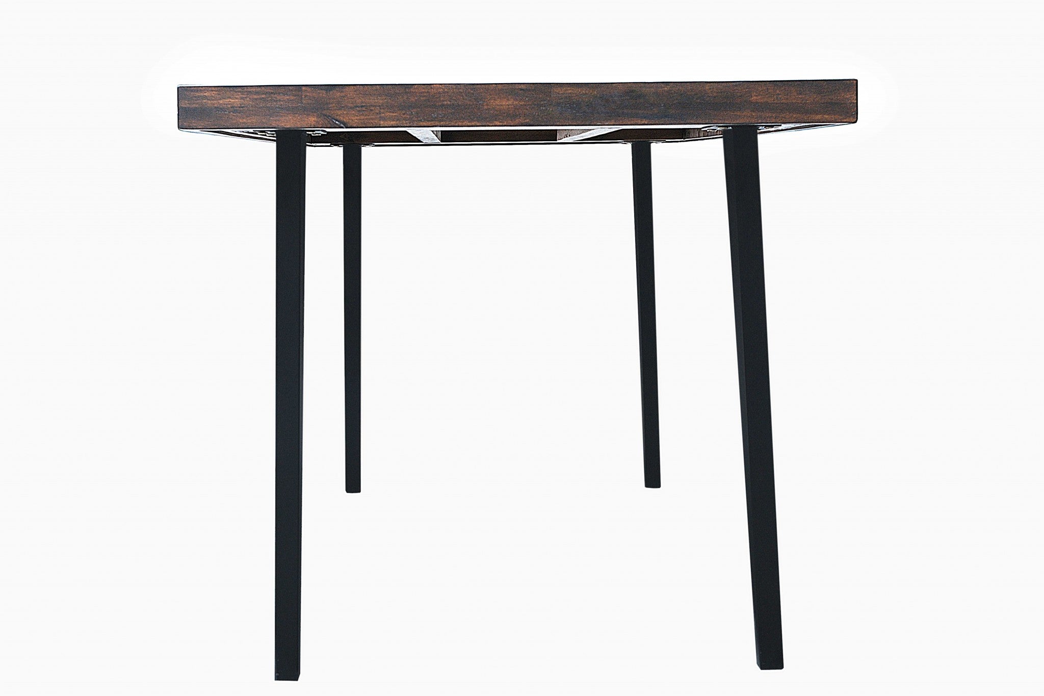 38" X 72" X 36" Tobacco Acacia Wood Metal Rectangle Counter Height Dining Table