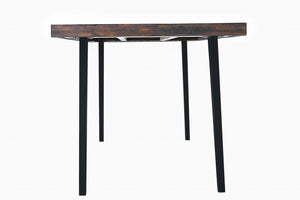 38" X 72" X 36" Tobacco Acacia Wood Metal Rectangle Counter Height Dining Table