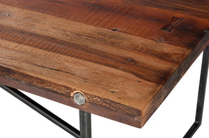 35" X 64" X 29" Black Recycled Reclaimed Wood Dining Table