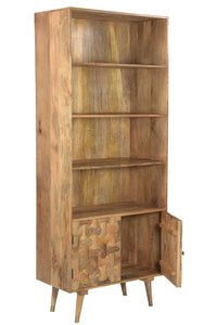 17" X 33" X 82" Honey Wood Small Bookshelf