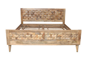 78" X 82" X 42" Honey Wood King Size Bed